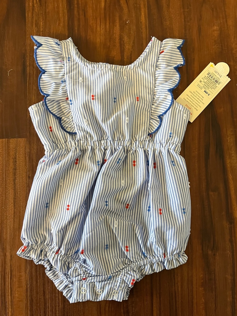 Adorable summer patriotic baby girl bubble 3-6M